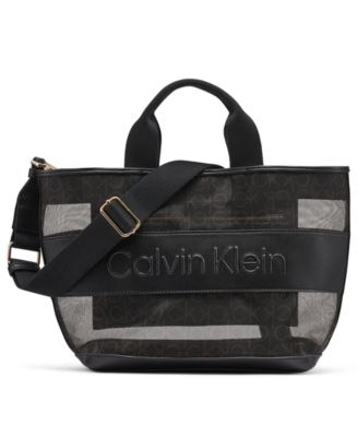 Calvin Klein Averil Signature Mesh Large Crossbody Handbag