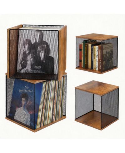 Стеллаж для виниловых пластинок YIGII Diy Stackable Vinyl Record Storage Crate
