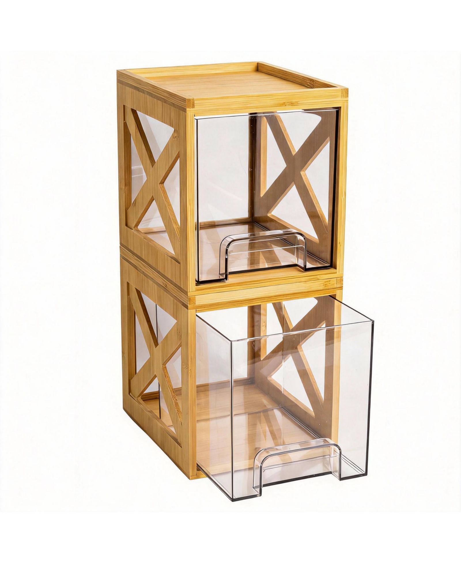 YIGII 2-Pack Clear Drawers - Kitchen & Bathroom Storage Organizer