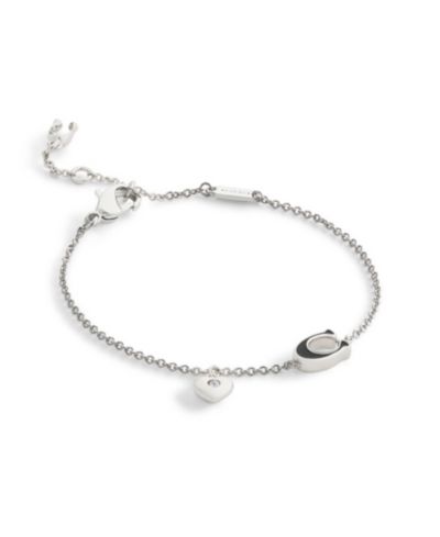 COACH браслет Signature C Heart Strand Faux Stone