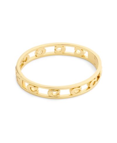 COACH Rhodium Signature C Openwork Bangle Bracelet
