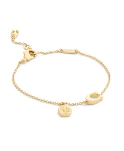 Браслет COACH Faux Stone Signature C Tea Rose Strand