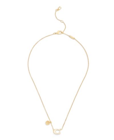 Ожерелье COACH Faux Stone Signature C Tea Rose