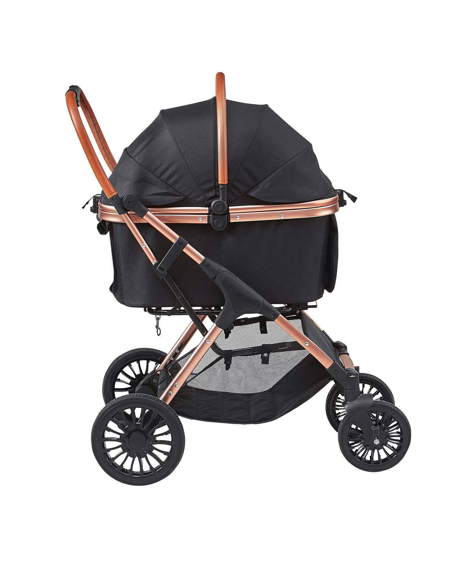 4-Wheel Pet Stroller 66 LB with Detachable Carrier and Brakes