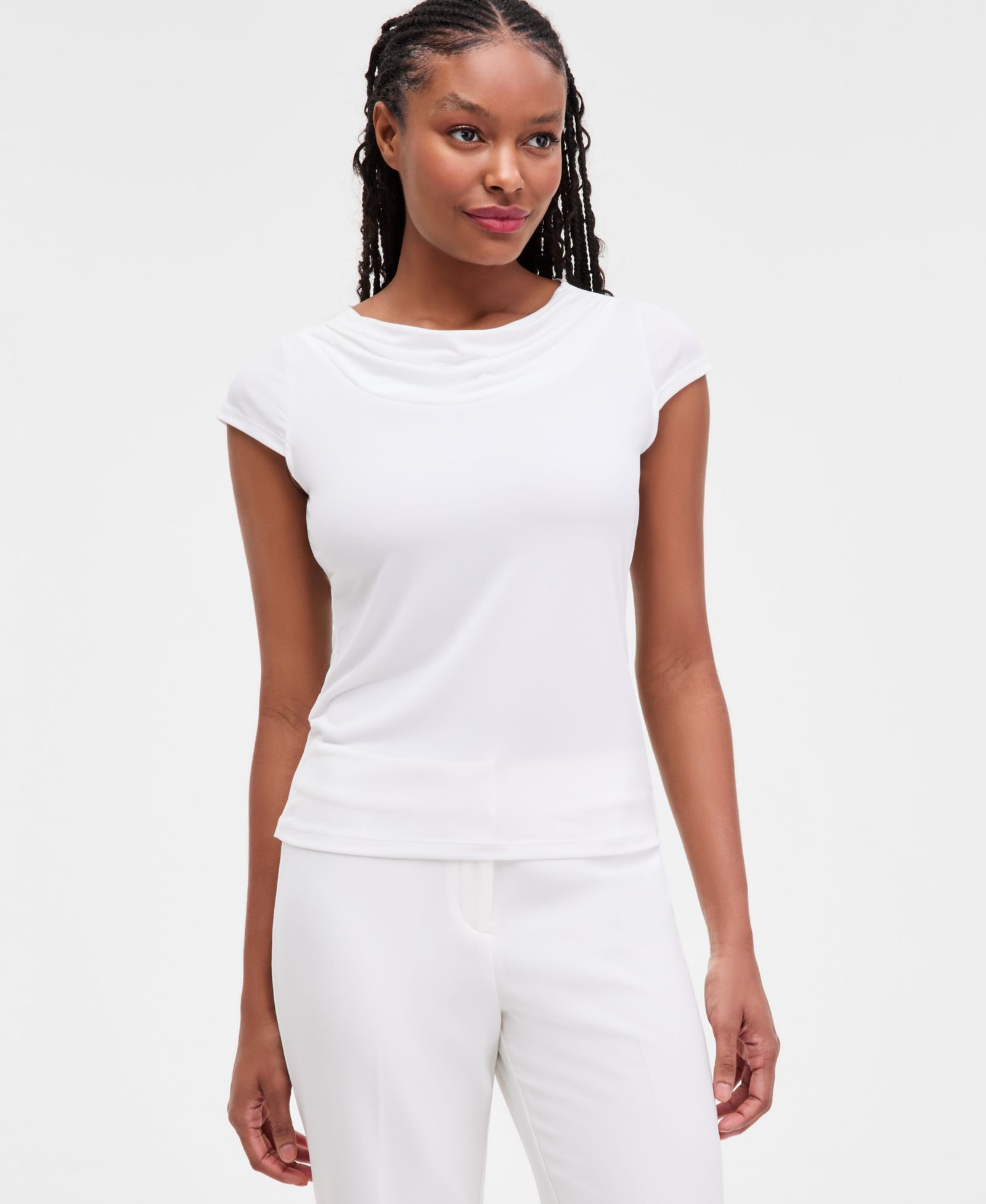 Kasper Женский Cowl Neck Cap Sleeve Top