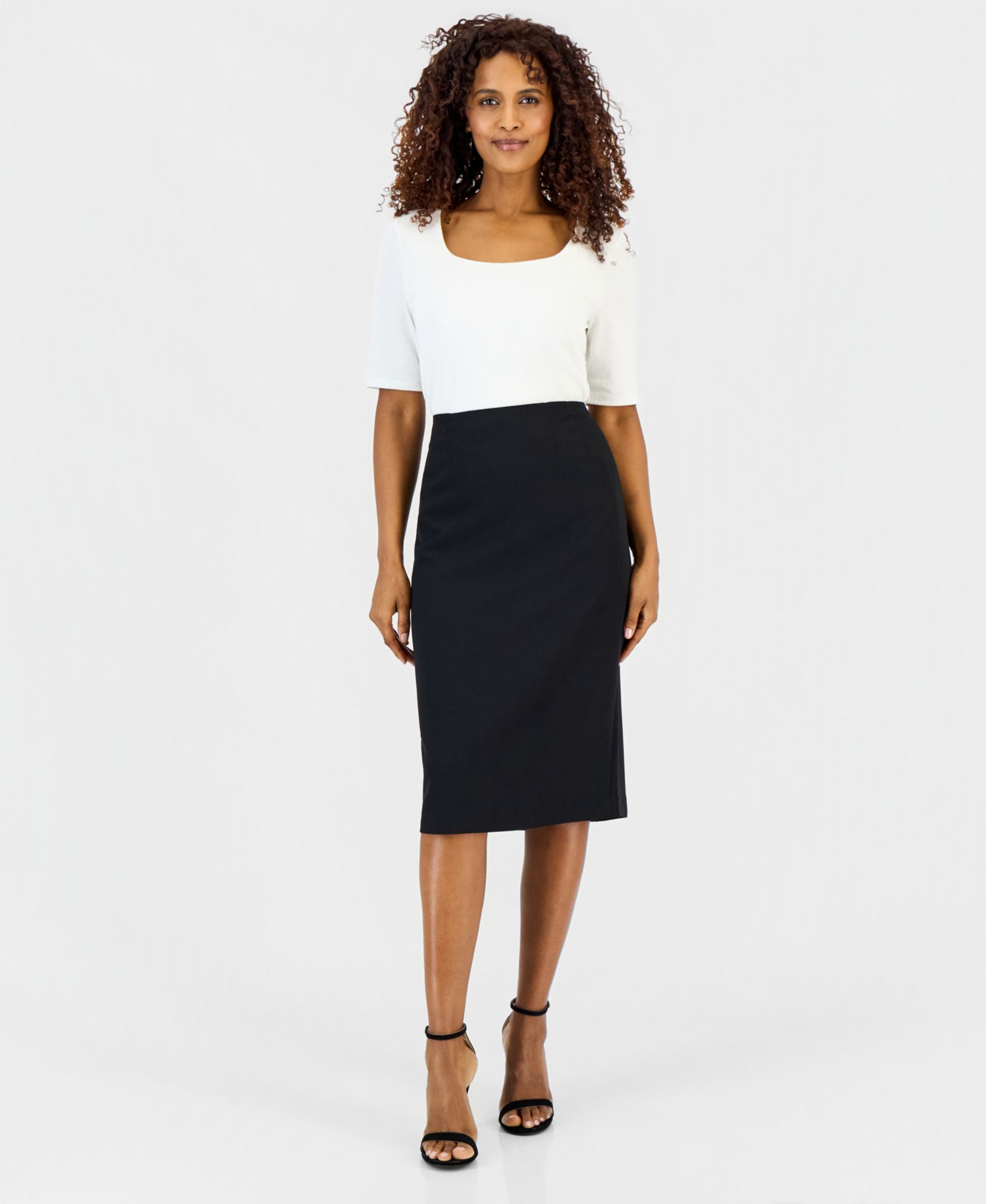 Kasper Women's Below-the-Knee Stretch Pencil Skirt