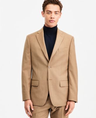 Костюм Tommy Hilfiger Men's Modern-Fit из шерсти, коричневый фланелевый пиджак