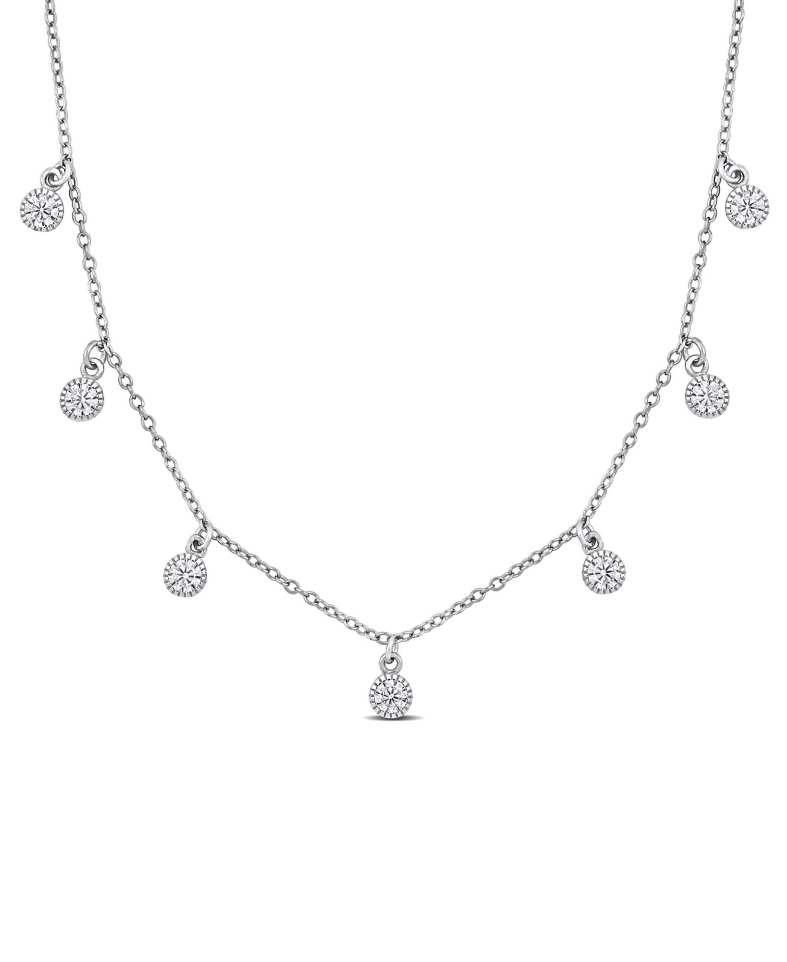 Ожерелье Macy's White Sapphire (5/8 ct. t.w.) Station в стерлинговом серебре