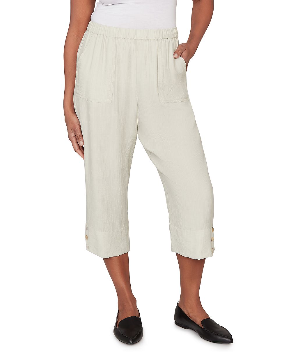 Alfred Dunner Petite Vintage Charm Relaxed Front Pocket Capri Pants