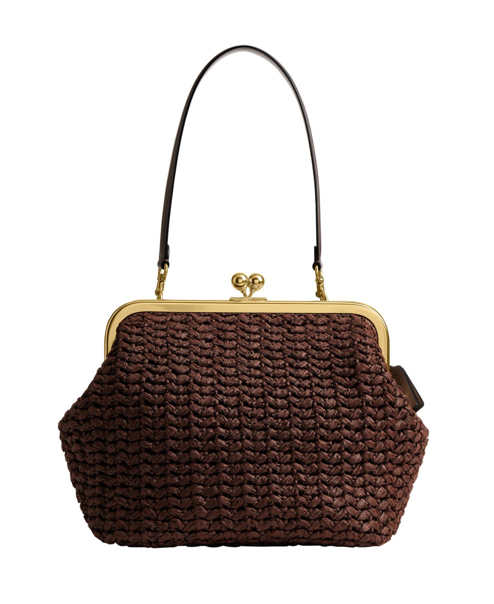 COACH Kisslock Medium Straw Frame Bag 27