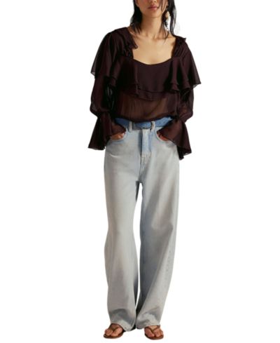 Free People Женские джинсы Truro Baggy Puddle High-Rise