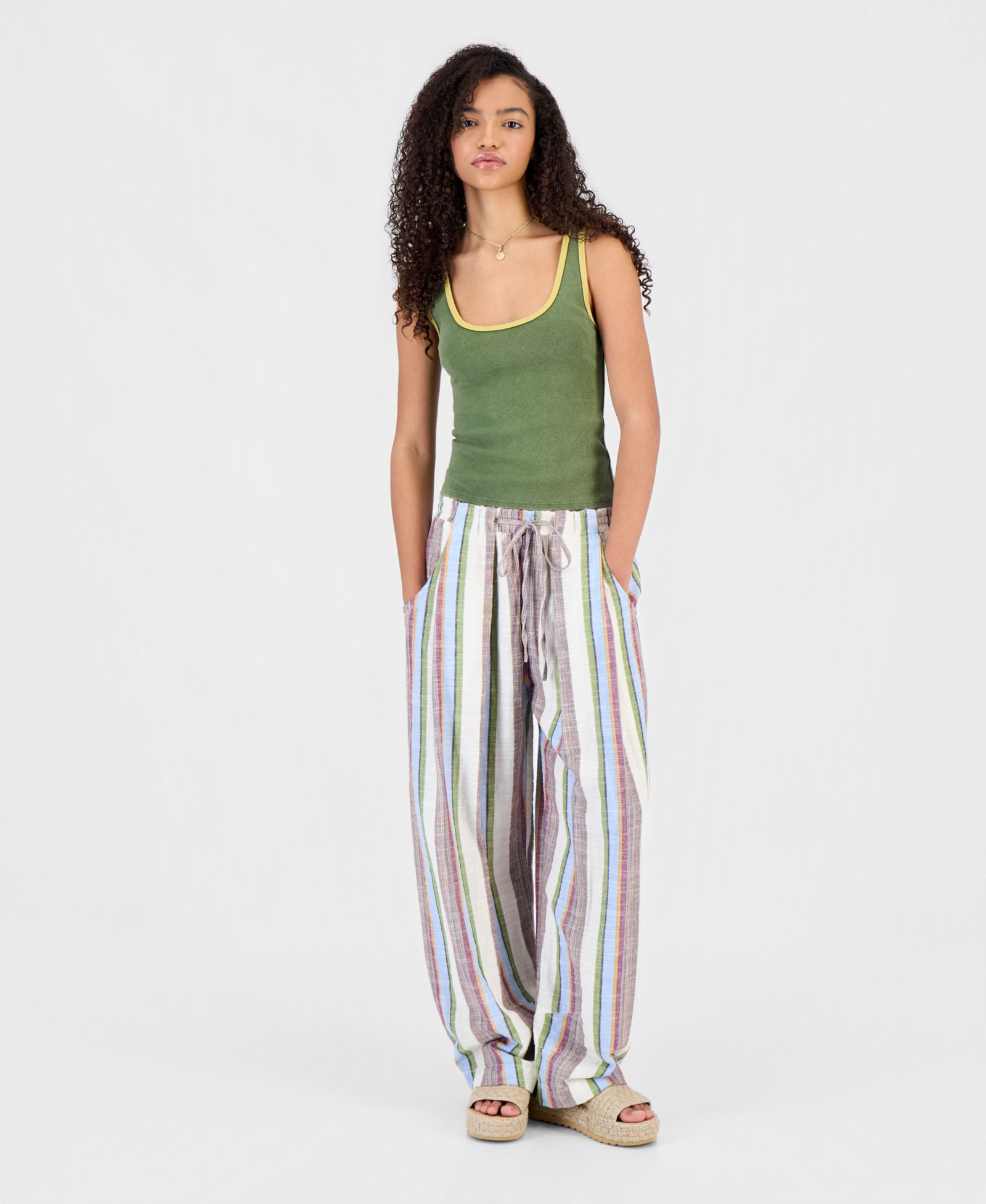 Free People Women's Striped Wide-Leg Pants