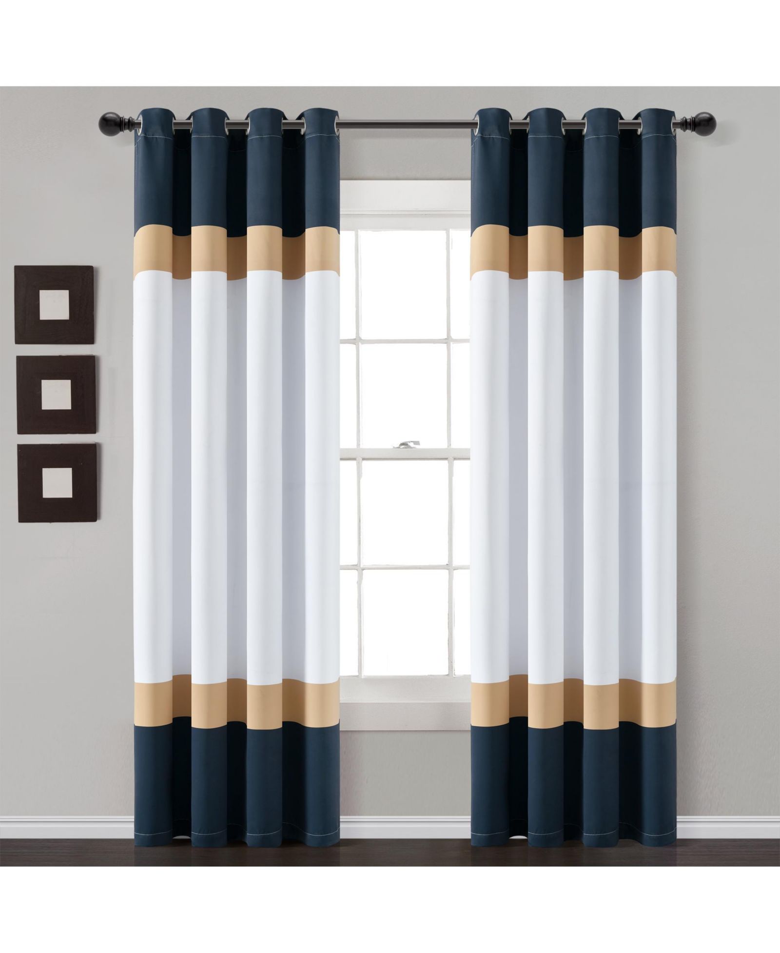Lush Decor Комплект из 2 штор Lush Decor Alexander Color Block, 52"W x 84"L