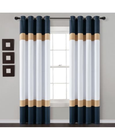 Lush Decor Комплект из 2 штор Lush Decor Alexander Color Block, 52"W x 84"L