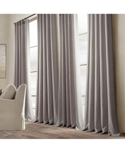Lush Decor Belgian Flax Prewashed Linen Rich Cotton Blend Window Curtain Panel Single