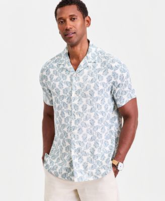 Рубашка Club Room Men's с коротким рукавом и шелковой смесью Paisley
