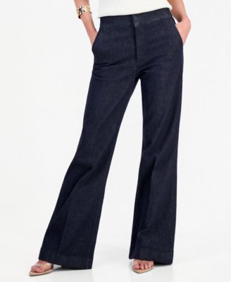 I.N.C. International Concepts Women's Wide Leg Flare Trouser Jeans, Macy's Exclusive
