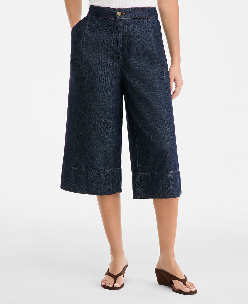 Брюки I.N.C. International Concepts Women's Cropped Denim Wide-Leg