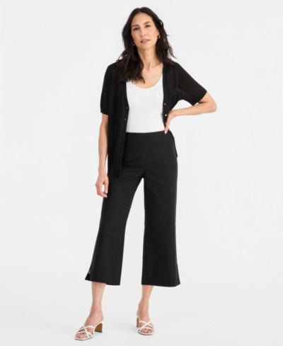 Женские брюки JM Collection Mid-Rise Pull-on Wide-Leg Capri