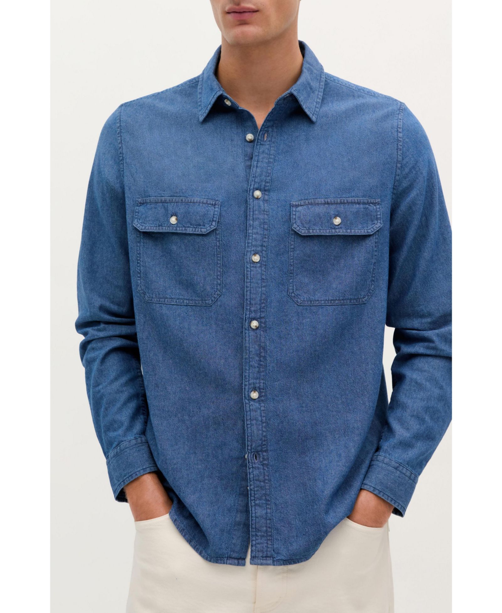 Scalpers Мужская рубашка из денима Coastal Denim Pockets