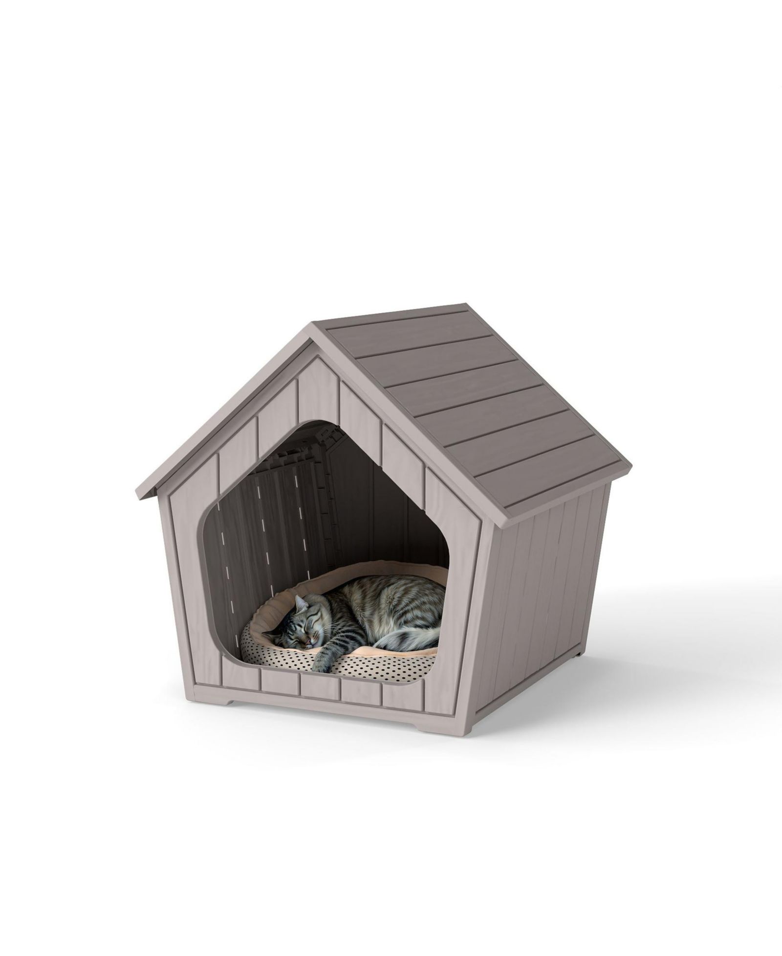 Decksplore Durable MDF Structure Foldable Indoor Cat House Blue with Scratch Pad for Multi-Cats