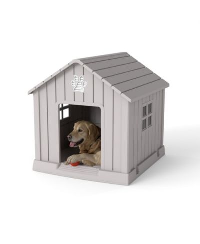 Decksplore 38 inch pointed dog house Spacious Indoor Outdoor Shelter with Removable Roof