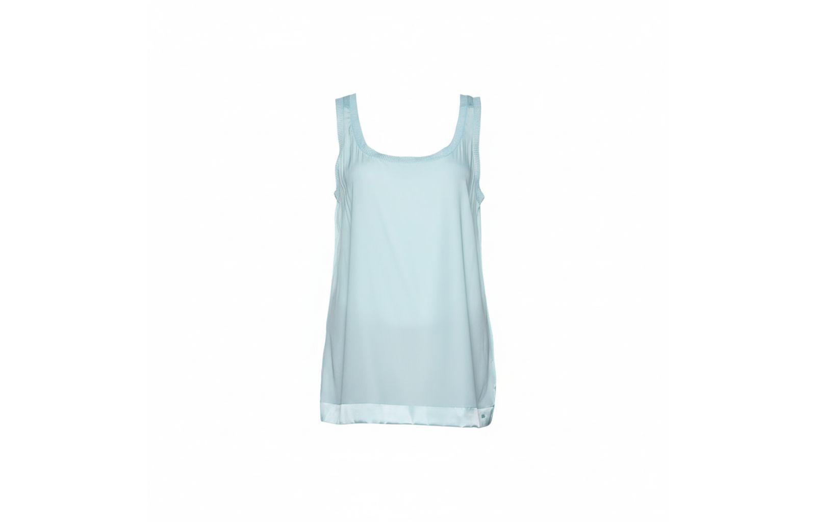 Pre-Owned Missoni Women's Pastel Blue Silk & Knit Sleeveless Scoop Neck Top