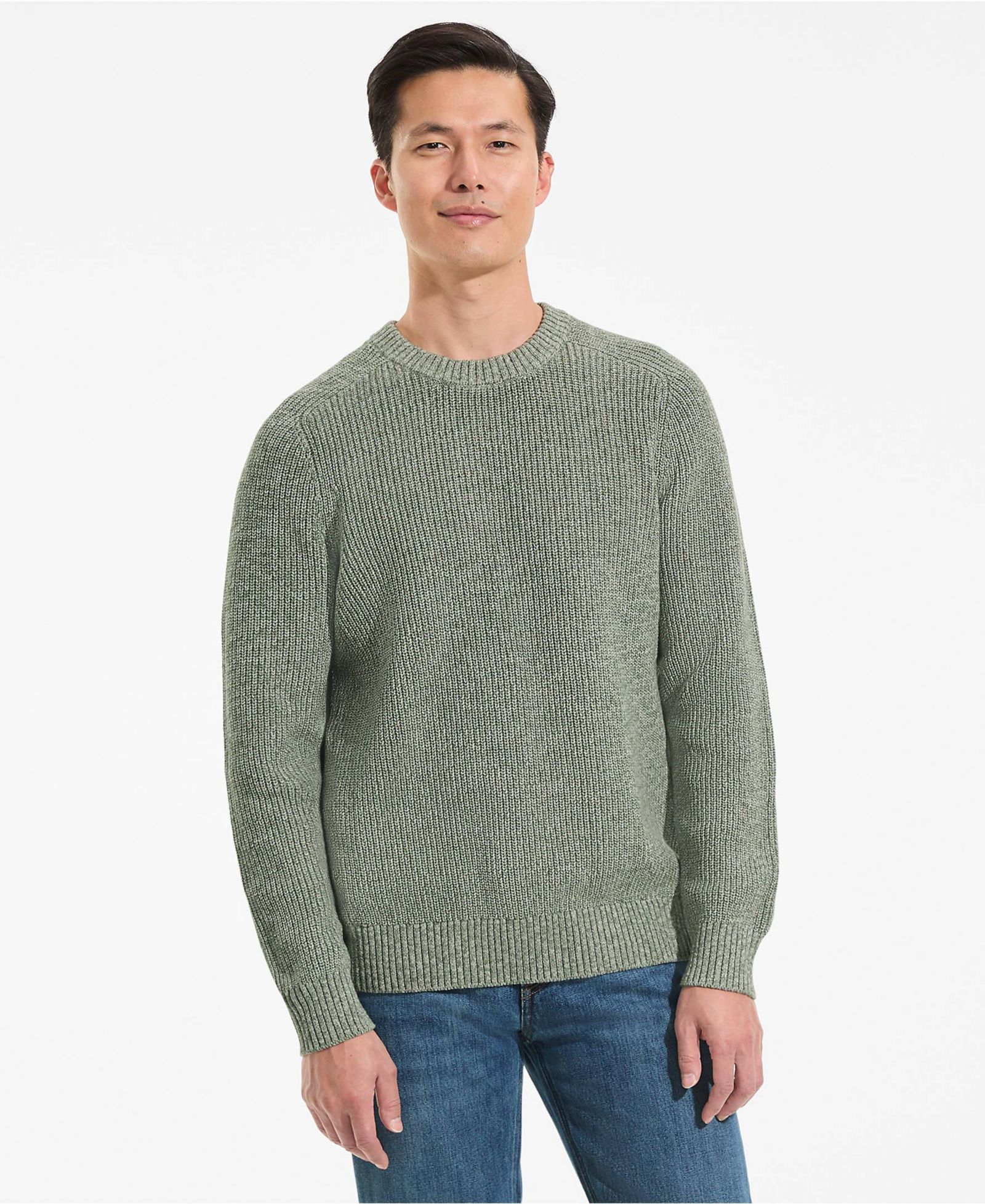 Lands' End Men's Long Sleeve Drifter Marl Crewneck Sweater