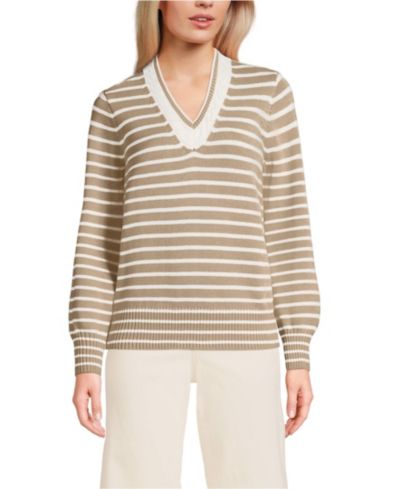 Lands' End Women's Drifter Set in Sleeve Vneck Sweater
