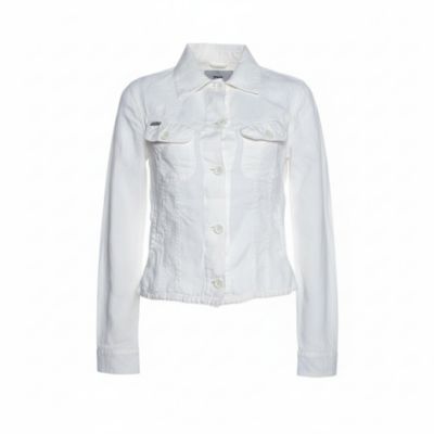Pre-Owned Burberry Женская рубашка из льна цвета Off White с пуговицами