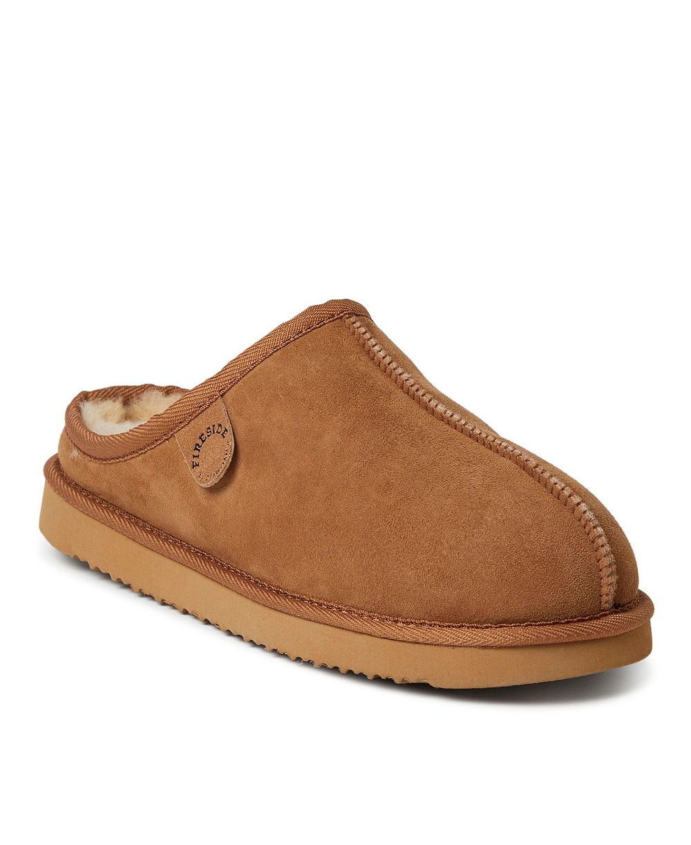 Dearfoams Men's Fireside By Grafton Genuine Shearling Clog Slipper