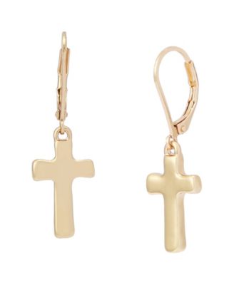 Robert Lee Morris Soho Mother of Pearl Cross Dangle Earrings