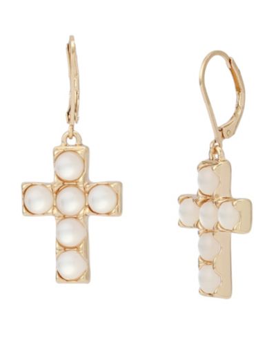Серьги-подвески Robert Lee Morris Soho Mother of Pearl Cross Drop