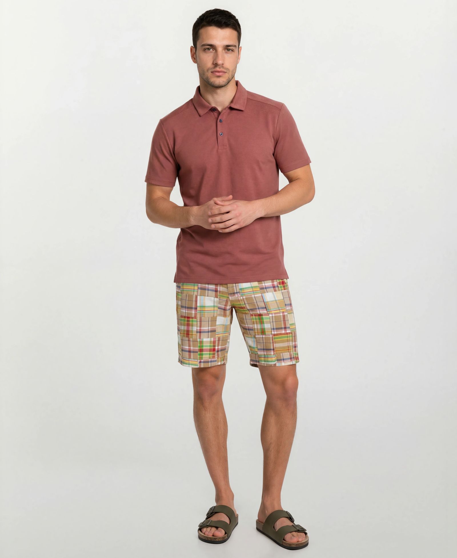 Vintage 1946 Men's Patch Detail Flat-Front Shorts