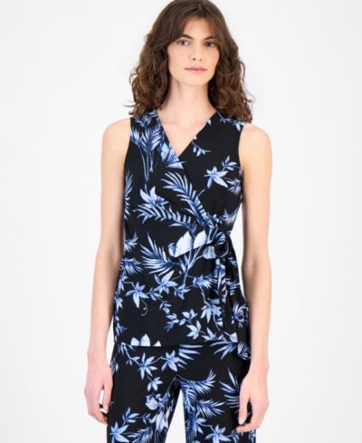 Женский топ Anne Klein Sleeveless Printed Wrap