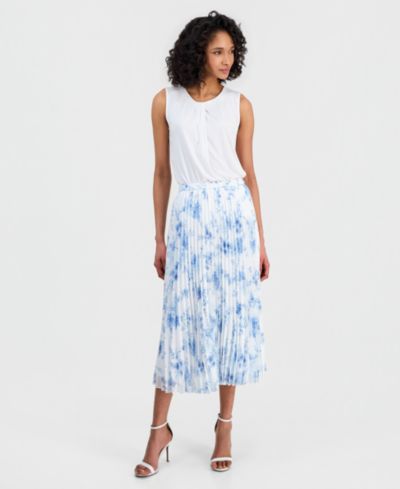 Anne Klein Women's Pull-On Pleated Midi Skirt
