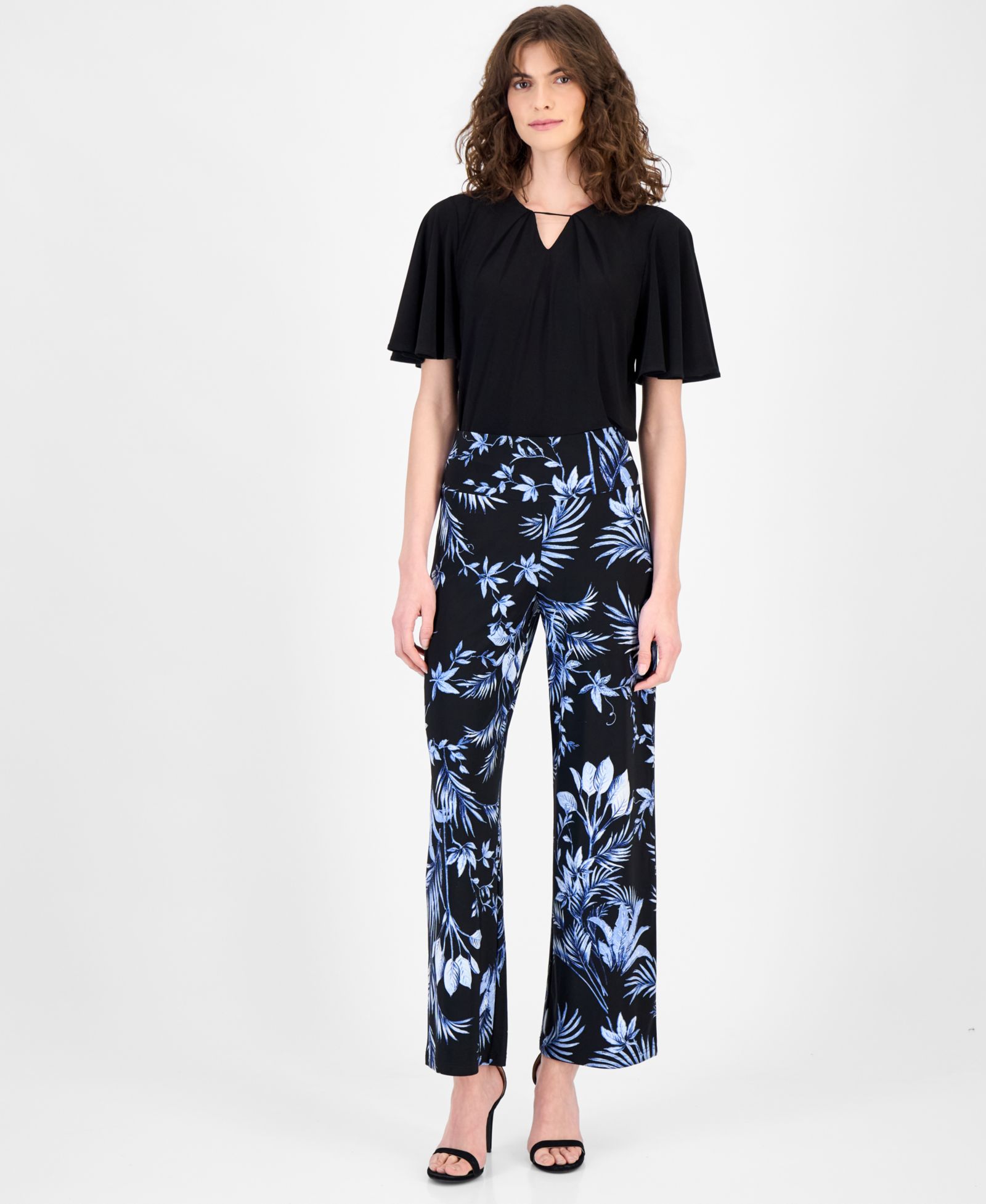 Женские брюки Anne Klein Printed High-Rise Wide-Leg