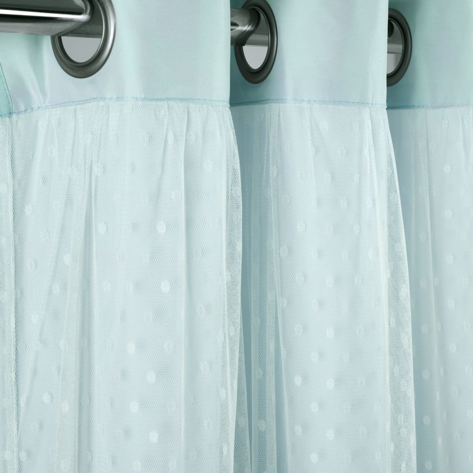 Lush Decor Polka Dot Sheer Window Curtain Panels with Tiebacks Single - Room Darkening Curtains for Bedroom
