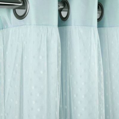 Lush Decor Polka Dot Sheer Window Curtain Panels with Tiebacks Single - Room Darkening Curtains for Bedroom
