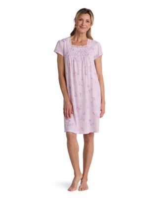 Женская короткая ночная рубашка Miss Elaine Short-Sleeve Solid Short Gown