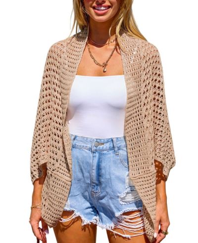 Женское кимоно Cupshe Sandy Beach Khaki Cover-Up