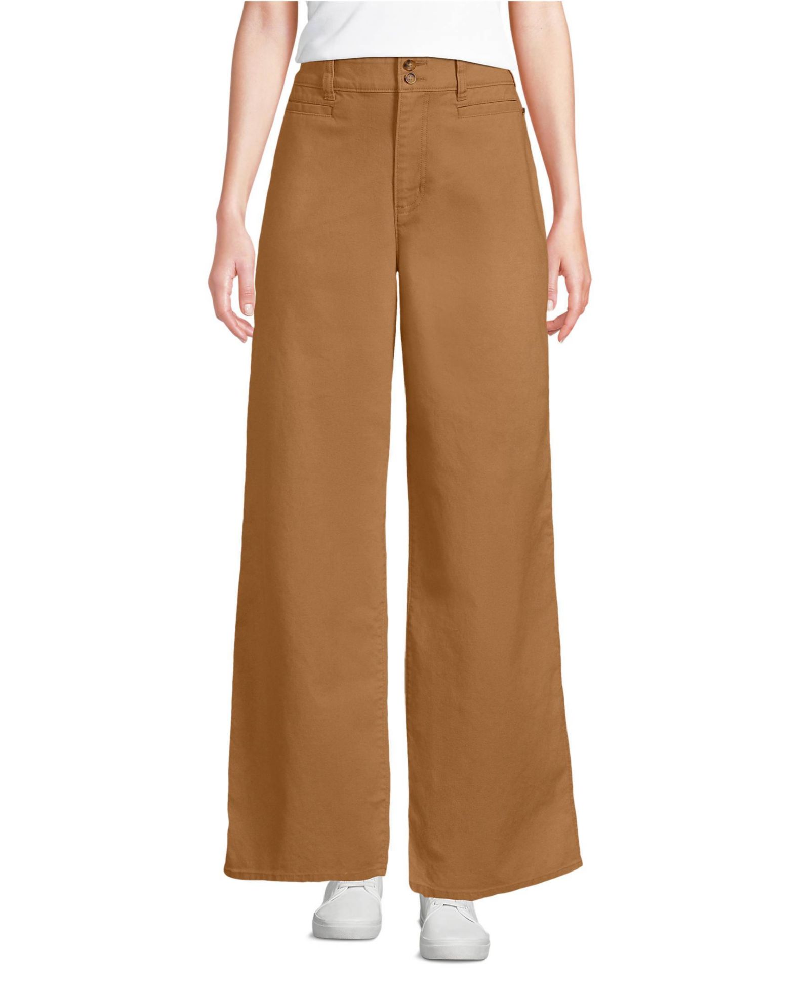 Брюки Lands' End Petite Stretch Canvas High Rise Wide Leg