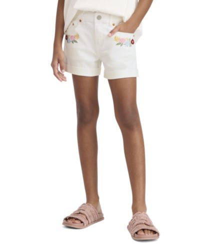 Levi's Girls' 7-16 Embroidered High-Rise Crochet Applique Shorts