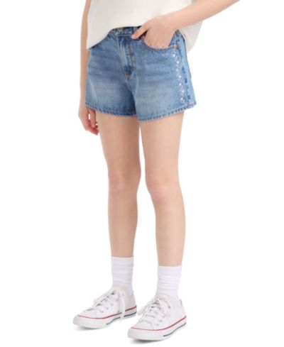Levi's Детские джинсовые шорты Mini Mom с вышивкой