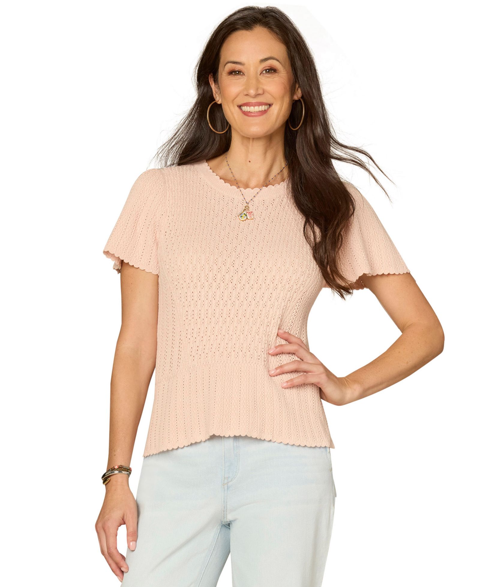Женский кроп-топ Democracy Flounce Short-Sleeve Crochet