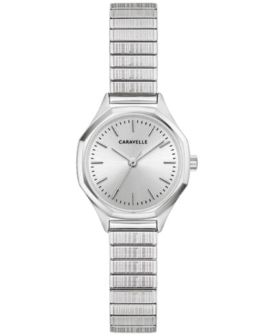 Женские винтажные часы Caravelle Silver-Tone Stainless Steel Expansion 24mm