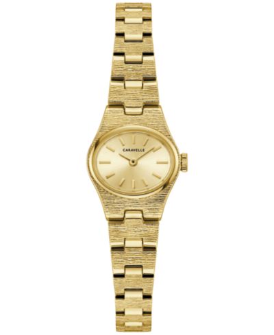 Caravelle Women's Vintage Gold-Tone Stainless Steel Bracelet Watch, 20mm