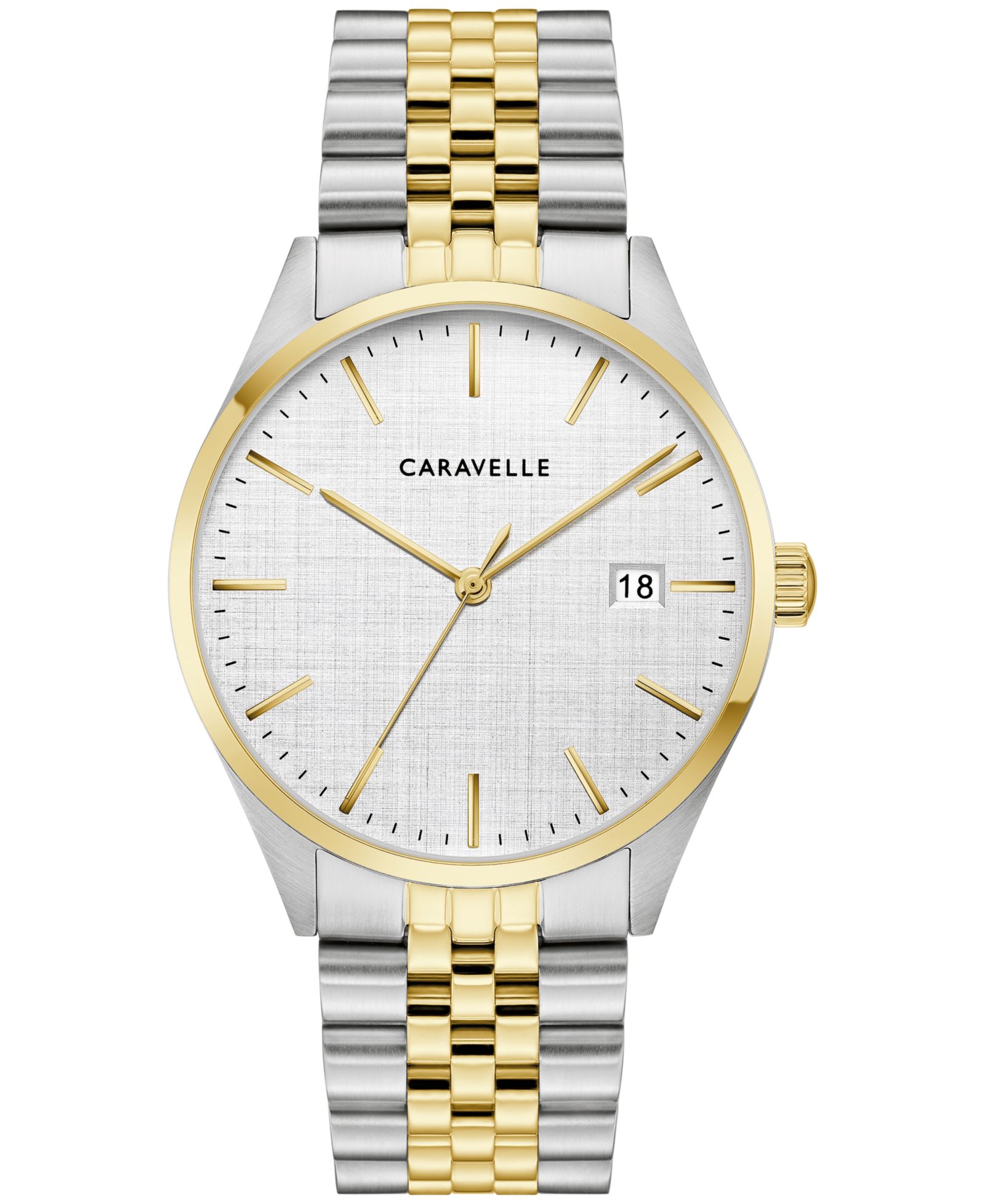 Caravelle Men's Classic Two-Tone Stainless Steel Bracelet Watch, 39mm