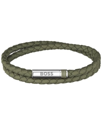 Браслет Hugo Boss Men Ares Summer Stainless Steel Green Nylon Cord
