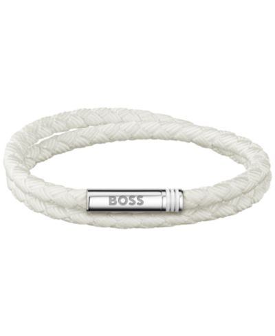 Hugo Boss Мужской браслет Ares Summer из нержавеющей стали с нейлоновым шнуром White